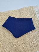 Dreieckstuch Schal für Kinder mitwachsend und wendbar aus Upcycling Wolle in Blau und Pastellgelb - Jawoll Baby