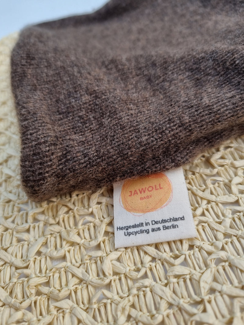 Loop for babies, toddlers &amp; children made from upcycled cashmere in brown