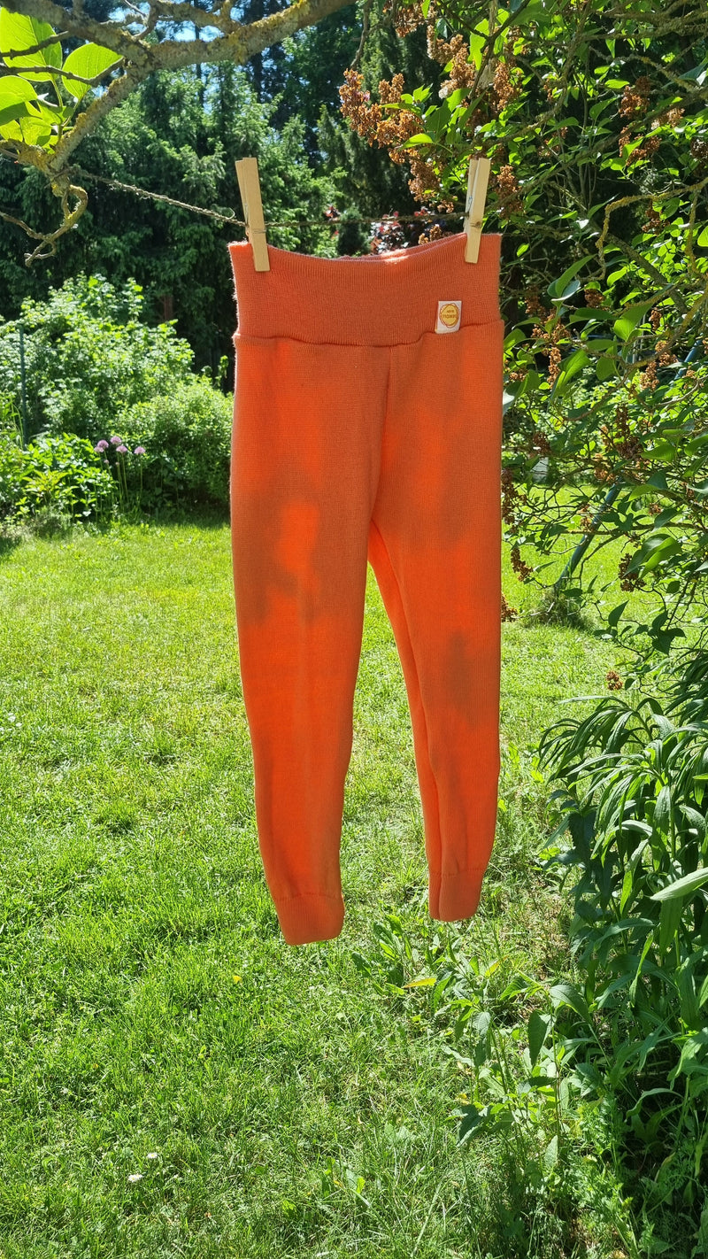 Leggings Kleinkinder 98/104 aus 100% Upcycling Wolle in Melonenrosa