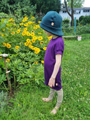 Unisex-Kleid Longshirt 98/104 aus Upcycling Merinowolle in Lila