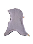Wende-Schlupfmütze für Kleinkinder KU 49-51 aus Upcycling Seide & Kaschmir in Pastell-Lila und Grau