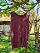 Oberteil Tanktop Pullunder Unterhemd 110/116 aus Upcycling Wolle in Pflaumenlila