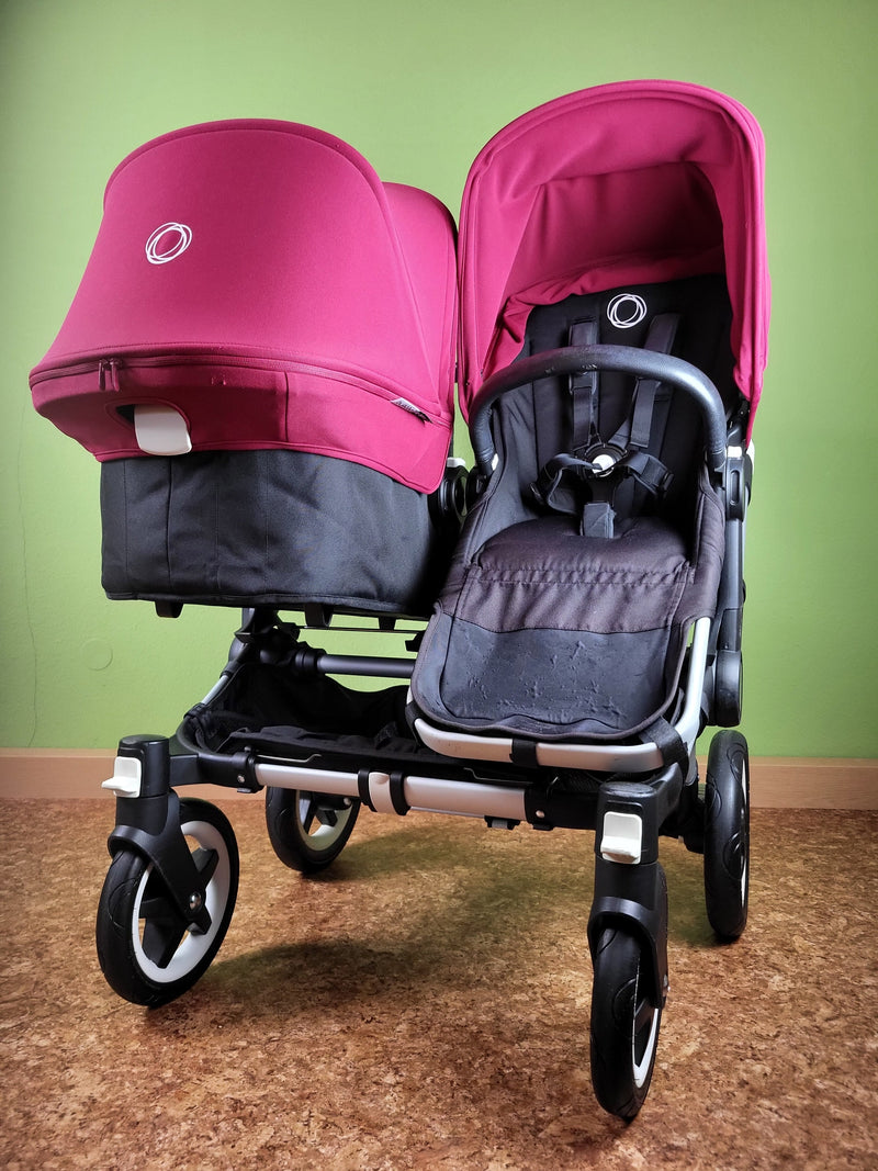 Bugaboo Donkey 2 - Kombikinderwagen (1 Liegewanne und 1 Sportsitz) - Ruby Rot - Sehr gutem Zustand