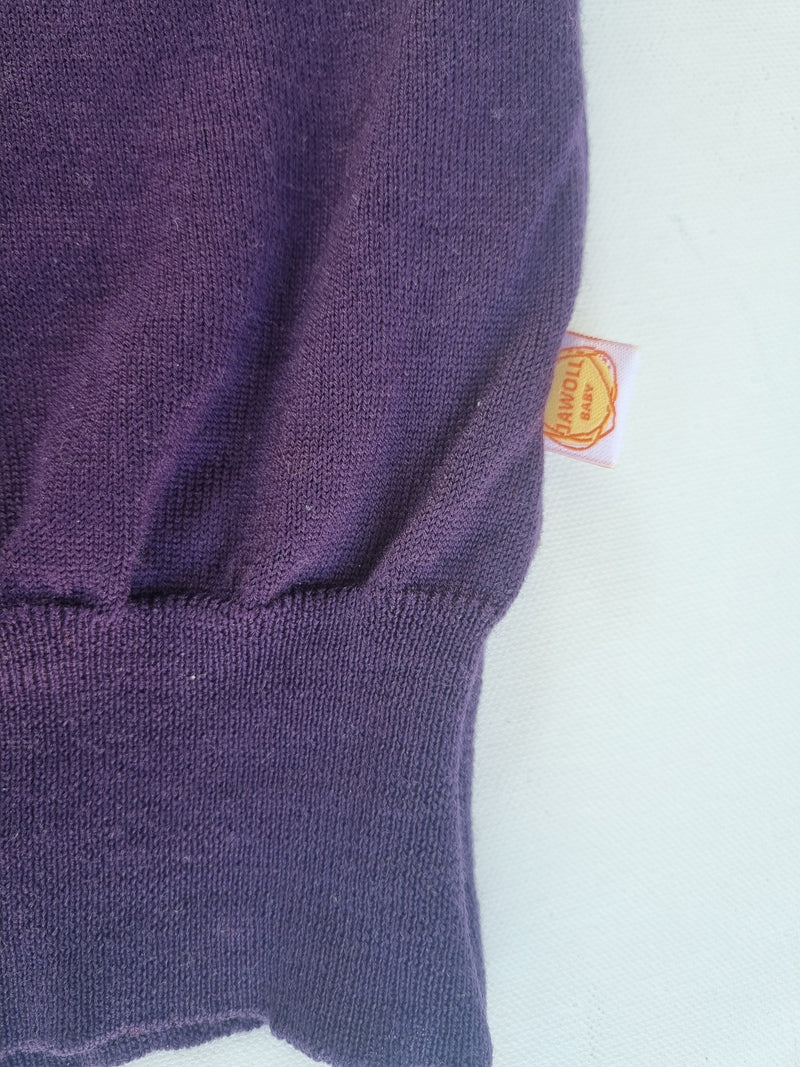 Unisex-Kleid Longshirt 98/104 aus Upcycling Merinowolle in Lila