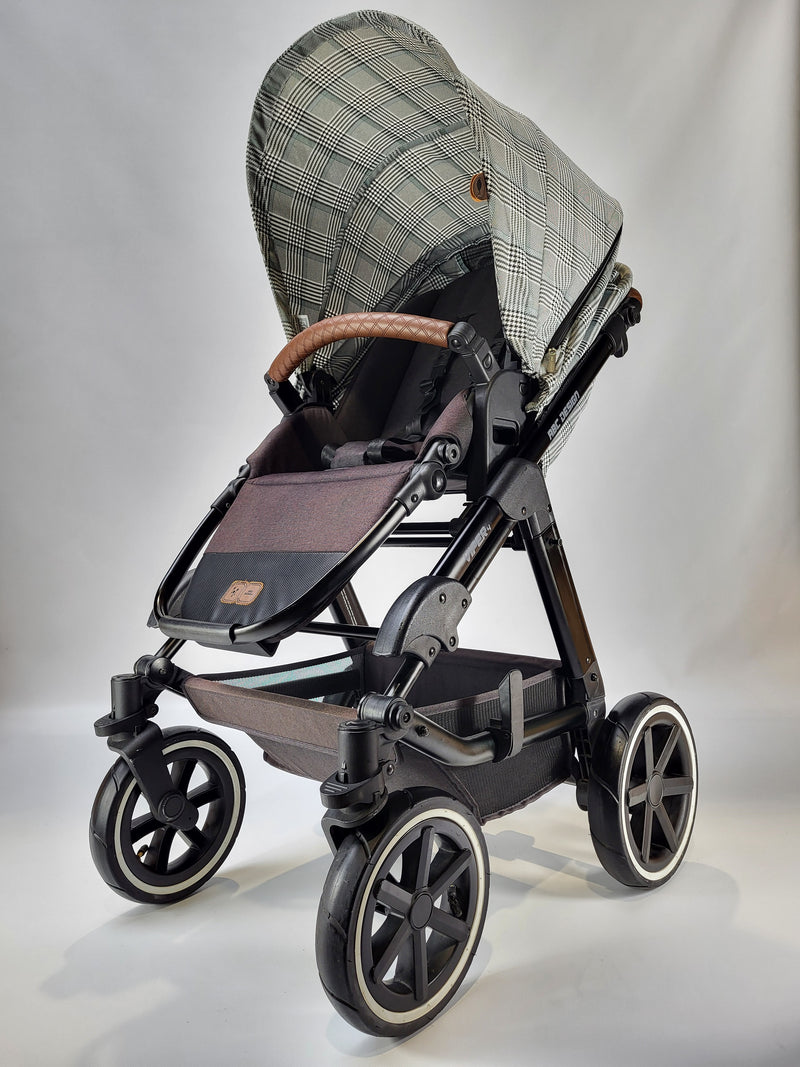 ABC-Design Viper 4 Air: Schwarzer Kombikinderwagen mit Wanne & Sitz bis 22kg