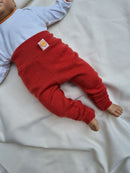 Mitwachs-Hose für Babys 50/56 aus Upcycling Merinowolle in Melonenrosa - Jawoll Baby