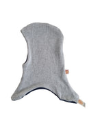 Wende-Schlupfmütze für Babys KU 43 - 48 aus Upcycling Seide & Kaschmir in Hellblau und Dunkelblau