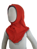 Wende-Schlupfmütze für Kleinkinder KU 49-51 aus Upcycling Seide & Kaschmir in Orange und Grau