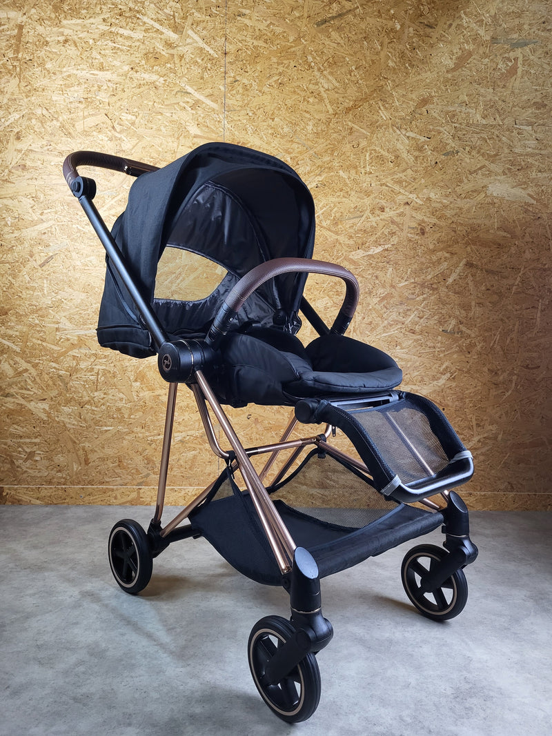 Cybex - Mios Kinderwagen (Sportsitz und Aufsatz Rosegold) - Schwarz in sehr gutem Zustand