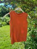 Oberteil Tanktop Pullunder Unterhemd 74/80 aus 100% Upcycling-Wolle in Melonenrosa - Jawoll Baby