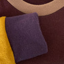 kronjuwel Wollpullover 128 weinrot goldgelb Upcycling