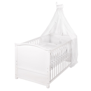 B-Ware Roba Komplettbettset Babybett Set Fox & Bunny Weiß 70x140cm Bettwäsche Matratze