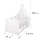 B-Ware Roba Komplettbettset Babybett Set Fox & Bunny Weiß 70x140cm Bettwäsche Matratze