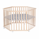 Roba Laufgitter 6 Eckig Style Laufstall Krabbelgitter Babybett Bett Silbergrau B-Ware