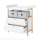 B-Ware Roba Wickelkommode Wickeltisch Berlin Kommode Weiß Bambus Wickelaufsatz229