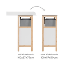 B-Ware Roba Wickelkommode Wickeltisch Berlin Kommode Weiß Bambus Wickelaufsatz229