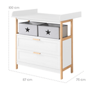 B-Ware Roba Wickelkommode Wickeltisch Berlin Kommode Weiß Bambus Wickelaufsatz229