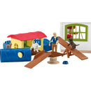 B-Ware Schleich Tierhotel Spielhaus Tierunterkunft Tiere Zubehör Stall Zaun Farm World