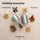B-Ware Silberthal Muskatmühle Gewürzmühle Muskatnussmühle Finecut Edelstahlbehälter