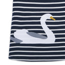 Gestreiftes Baby Strandkleid Schwan für Baby Mädchen blau-weiß gestreift aus 100% Bio Baumwolle von internaht