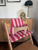 St. Tropez gestreiftes Kissen-Set, wasserdicht, kompatibel mit dem Stokke Tripp Trapp Hochstuhl – Pink