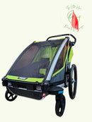 Thule - Cab 2 Fahrradanhänger - Grün in sehr Gutem Zustand 1