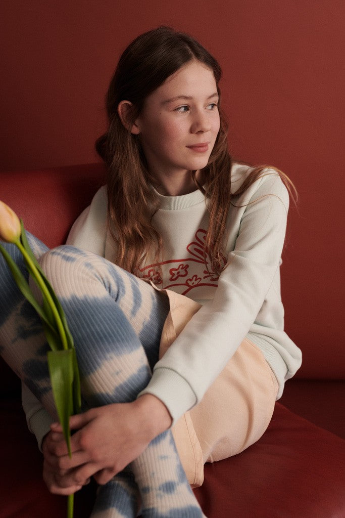 Kuschelige Batikstrumpfhose in Petrol und Mint 3-11 Jahre