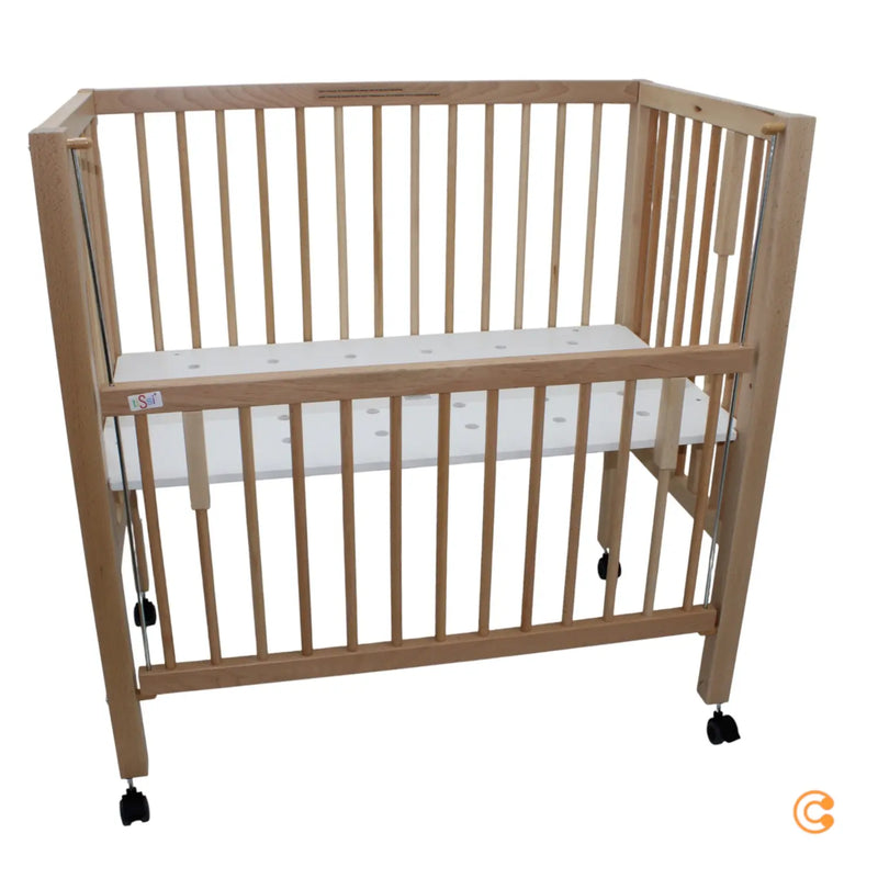 B-Ware Ti Ssi Beistellbett Bett Maxi Boxspring Rollen Bett Verschlussgitter Natur Braun