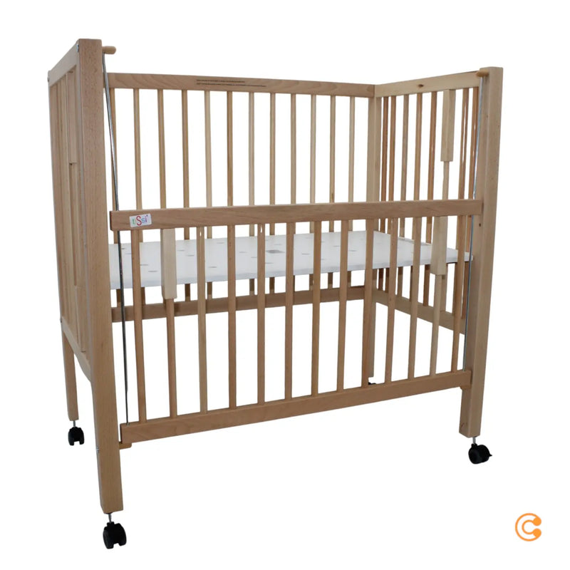 B-Ware Ti Ssi Beistellbett Bett Maxi Boxspring Rollen Bett Verschlussgitter Natur Braun