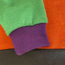kronjuwel Wollpullover 128 orange grün Upcycling