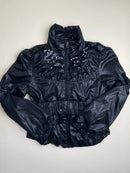 Giacca Nera con Paillettes e Collo Alto