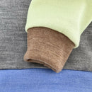 kronjuwel Wollpullover Größe 92 grau hellgrün bunt Upcyling Colorblockpullover