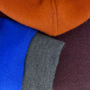 kronjuwel Kapuzenpullover 98/104 aus 100% Merinowolle aubergine royalblau orange Upcycling