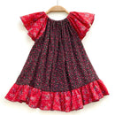 kronjuwel short-sleeved summer dress red floral 86/92 Upcycling