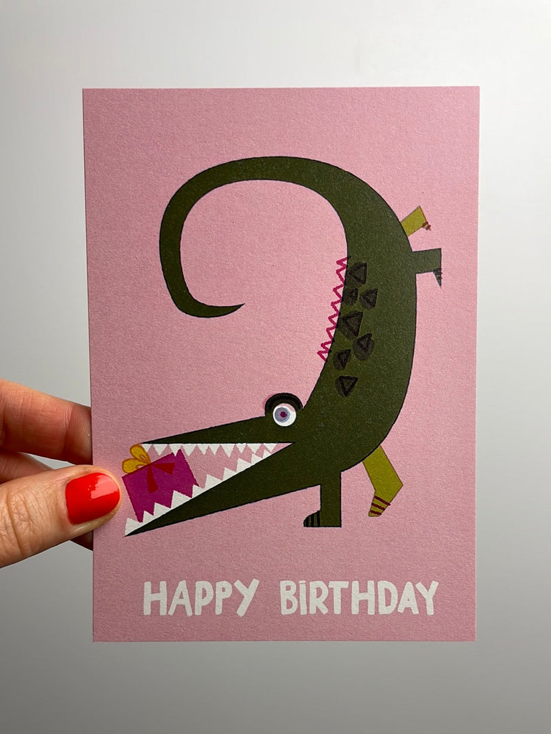 happy birthday - Krokodil • Postkarte