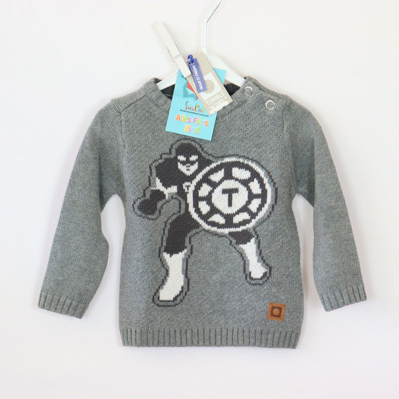 Pullover - Tumble `N Dry - 68 - grau - Motiv - Strick - Boy - sehr guter Zustand