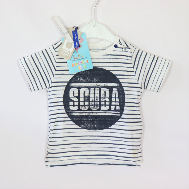 T-Shirt - Tumble`n Dry - 62 - blau/weiß - bedruckt - geringelt - Boy - sehr guter Zustand