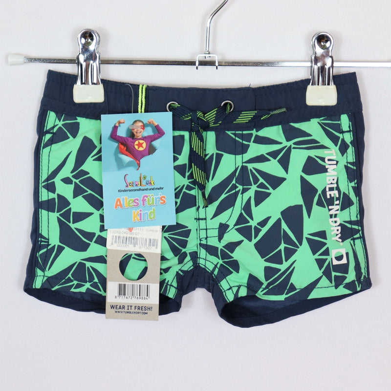 Swimwear - Tumble' N DRY - swimming trunks - 62 - blue/green - writing - patterned - very good condition