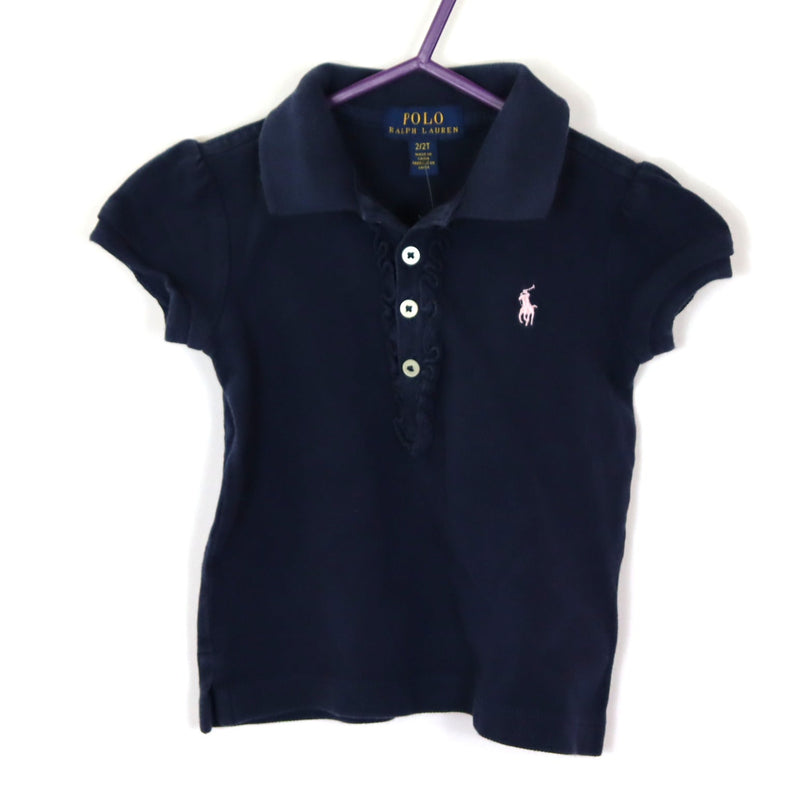 T-Shirt - Polo Ralph Lauren - Polo - 86/92 - dark blue - writing - Girl - very good condition