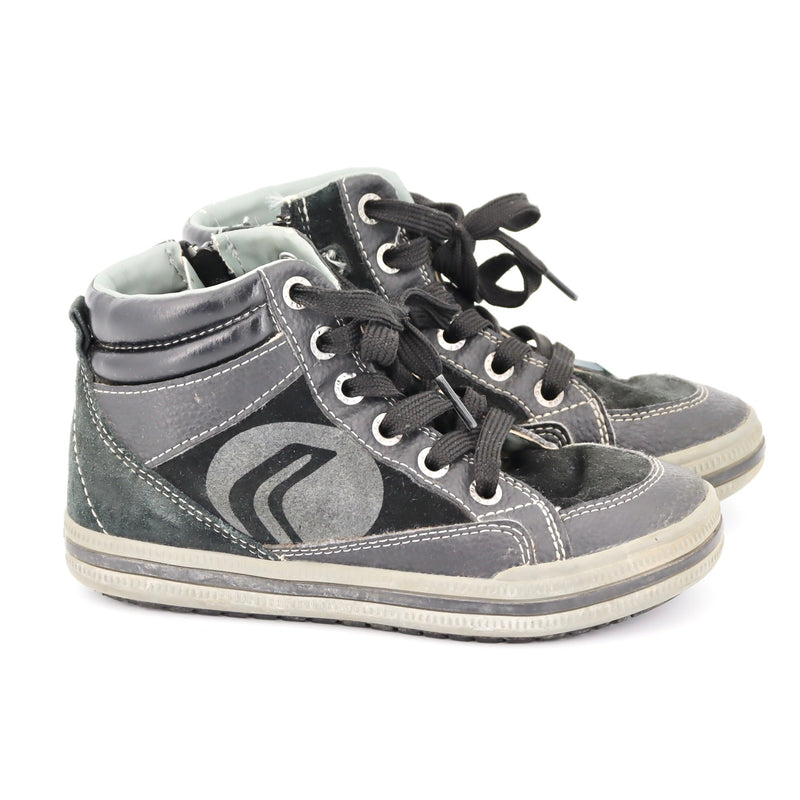 Halbschuhe - GEOX - Sneaker - 30 - grau/schwarz - mit Schleife - Boy -  guter Zustand