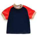 kronjuwel T-Shirt Cashmere/Merino Wool Size 86 Dark Blue Red Short Sleeve Upcycling
