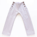 kronjuwel Festive children's trousers in sailor style 110/116 light beige with white pinstripes Upcycling
