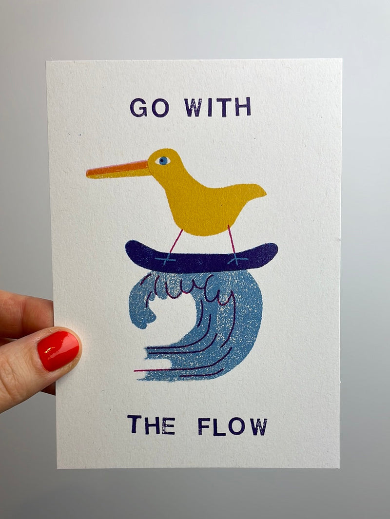 go with the flow • Postkarte