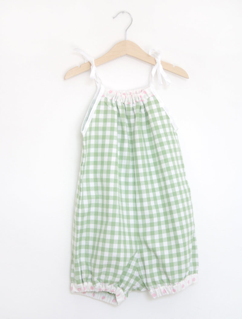 Robe of feathers 50s Playsuit-green check