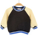 kronjuwel cashmere sweater for babies size 74/80 dark brown light yellow blue upcycling