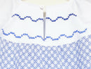 kronjuwel Short-sleeved blouse with embroidery 122/128 white blue cotton upcycling