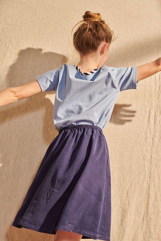 Linda skirt in violet-blue Tencel for children