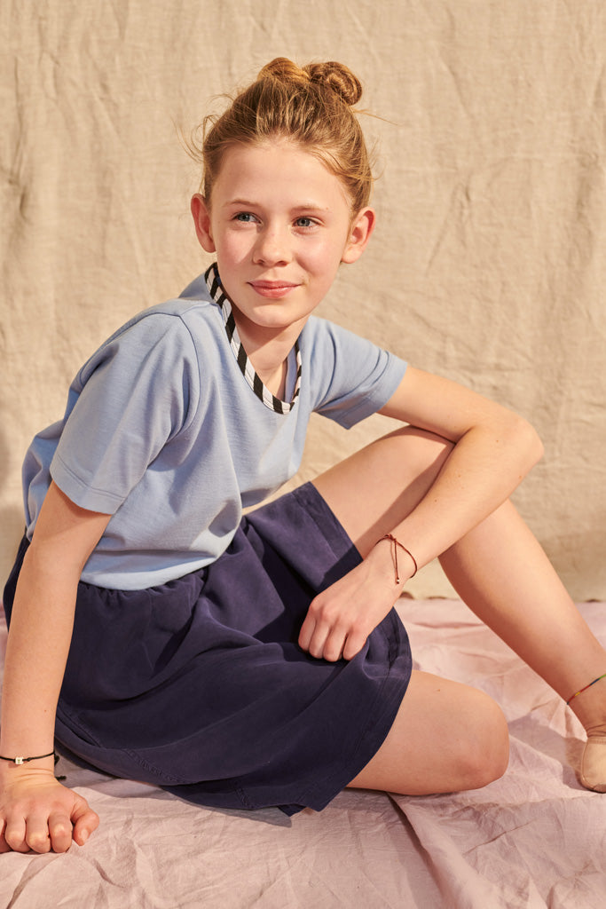 Linda skirt in violet-blue Tencel for children