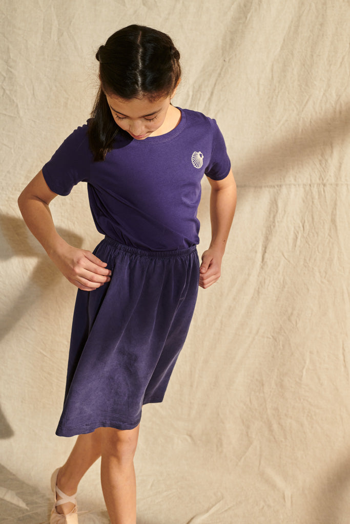 Linda skirt in violet-blue Tencel for children