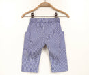 kronjuwel baby pants with pockets blue white striped 68/74 cotton upcycling